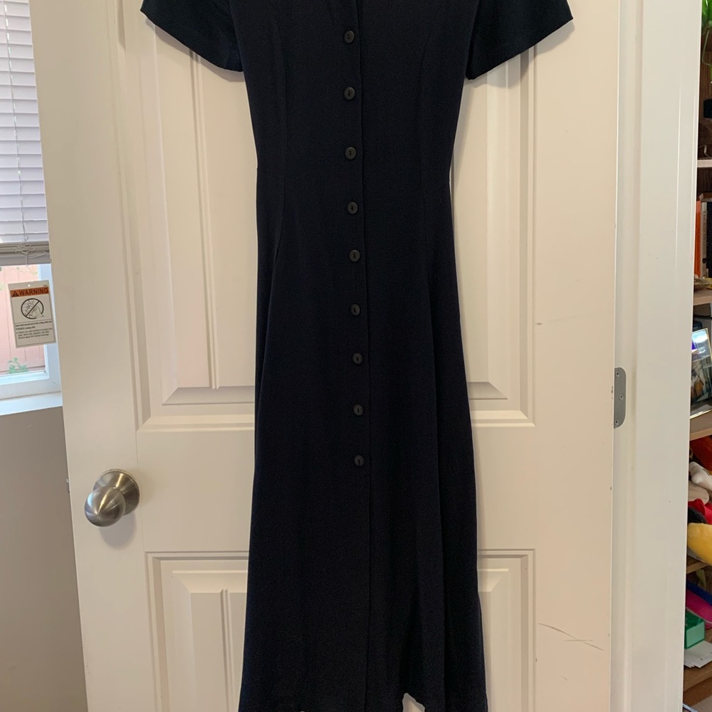 vintage black 100%silk dress